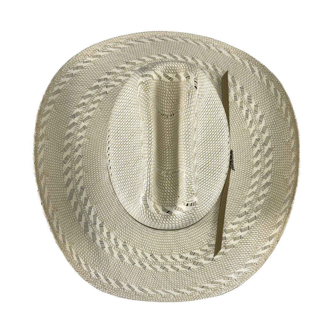 Men’s Tombstone 30X Johnson Style Bicolor Western Cowboy Shantung Straw Hat