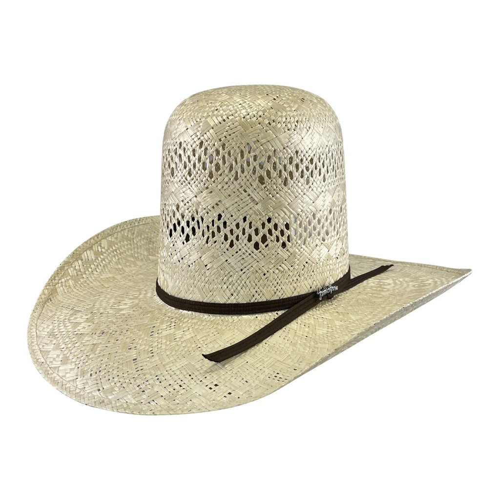 Tombstone Open Crown Sisol Vented Style Western Cowboy Shantung Straw Hat