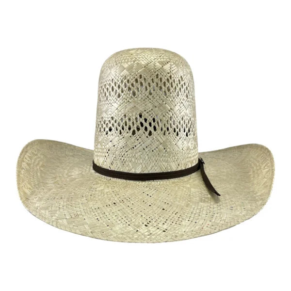 Tombstone Open Crown Sisol Vented Style Western Cowboy Shantung Straw Hat