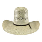Tombstone Open Crown Sisol Vented Style Western Cowboy Shantung Straw Hat