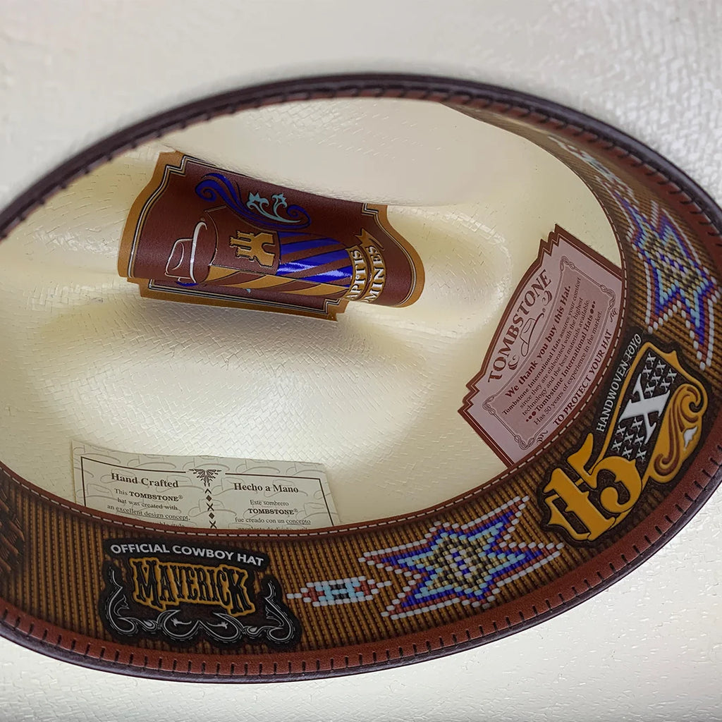 Sombrero Tombstone 15X Maverick Style Western Cowboy Straw Hat with Box