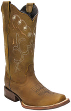 Women´s Silverton Sara All Leather Square Toe Boots-Tobacco