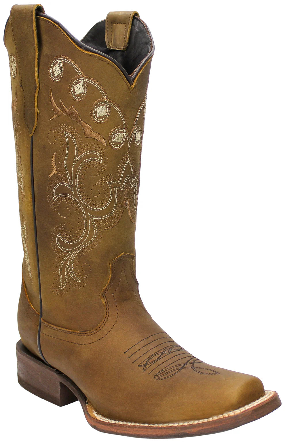 Women´s Silverton Sara All Leather Square Toe Boots-Tobacco