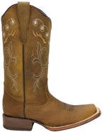 Women´s Silverton Sara All Leather Square Toe Boots-Tobacco