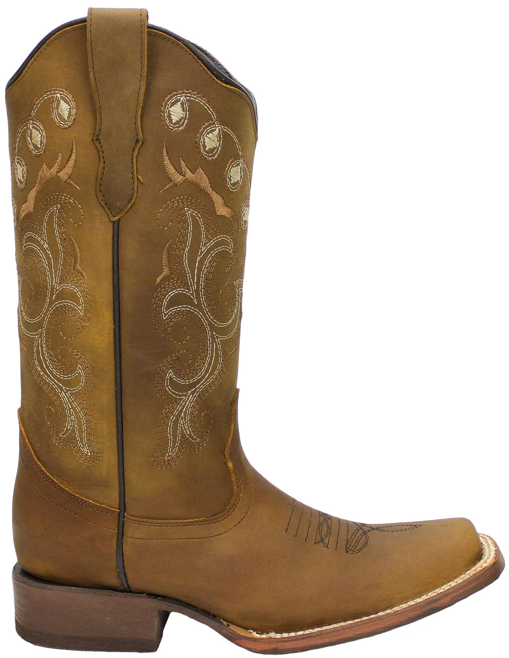 Women´s Silverton Sara All Leather Square Toe Boots-Tobacco