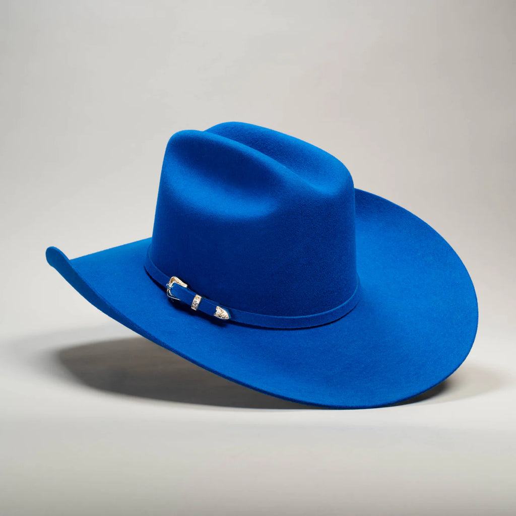 Men’s Rodeo Cartie JB 50X Texas Style Texana Cowboy Felt Hat - Blue
