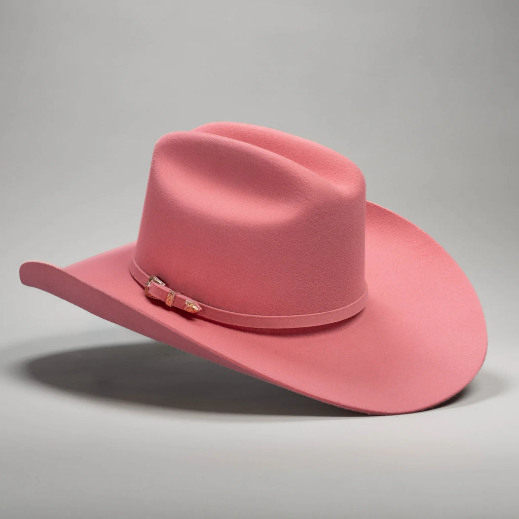Men’s Rodeo Cartie JB 50X Texas Style Texana Cowboy Felt Hat - Pink