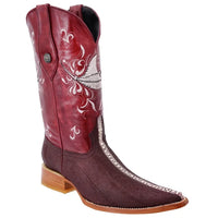 White Diamonds Men's Stingray Print 3X Toe Cowboy Boots – Wine