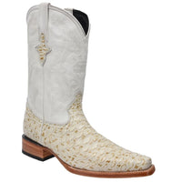 White Diamonds Men's Anteater Print 3X Toe Cowboy Boots – Bone