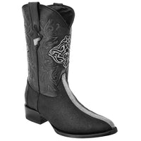 White Diamonds Men's Genuine Stingray Snip Toe Cowboy Boots – Black