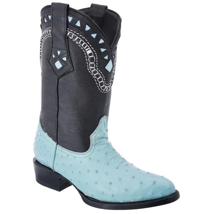 White Diamonds Men's Genuine Ostrich Original 900 Cowboy Boots – Baby Blue