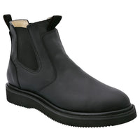 White Diamonds Men's Leather Chelsea Work Ankle Boots – Black