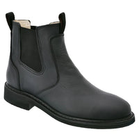 White Diamonds Men's Leather Chelsea Work Ankle Boots – Black