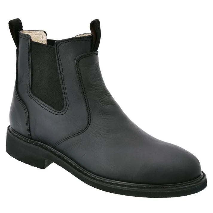 White Diamonds Men's Leather Chelsea Work Ankle Boots – Black