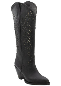 Women´s Silverton Taylor All Leather Snip Toe Knee High Boots-Black