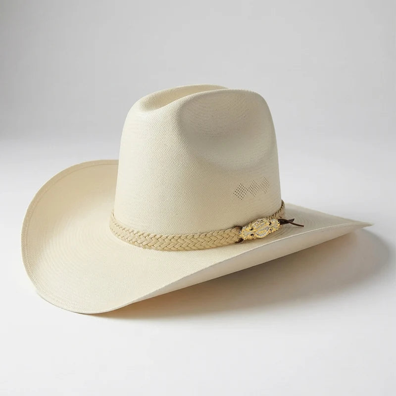 Tombstone 100X Sonora Style Western Cowboy Shantung Straw Hat - Tall Crown
