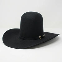 Tombstone 20X Open Crown Style Western Cowboy Fur Felt Hat - Black