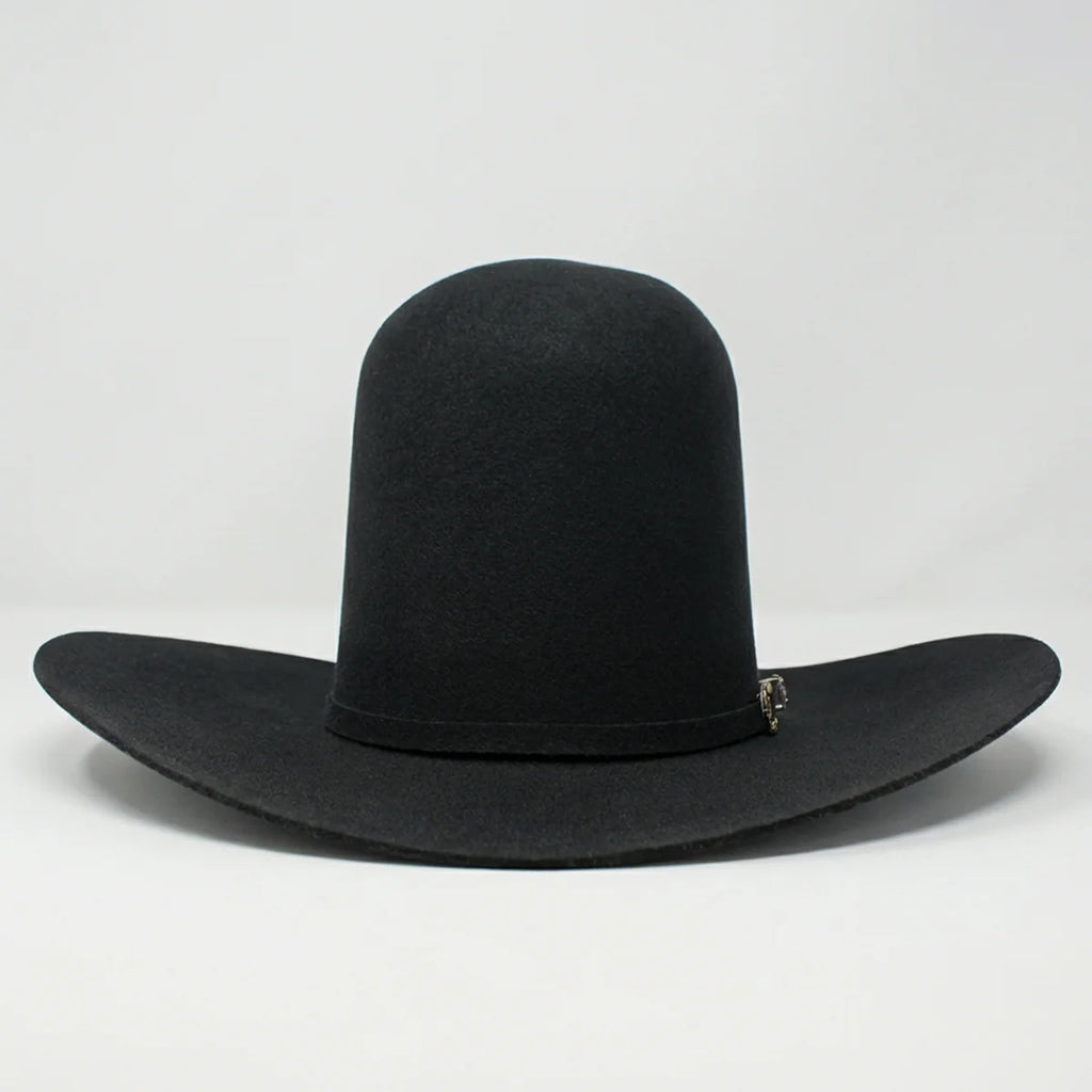 Tombstone 20X Open Crown Style Western Cowboy Fur Felt Hat - Black