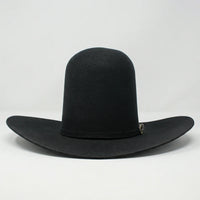 Tombstone 20X Open Crown Style Western Cowboy Fur Felt Hat - Black