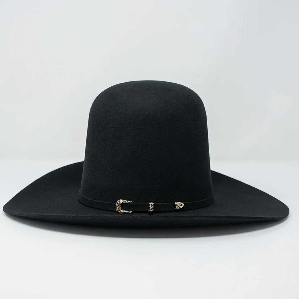 Tombstone 20X Open Crown Style Western Cowboy Fur Felt Hat - Black