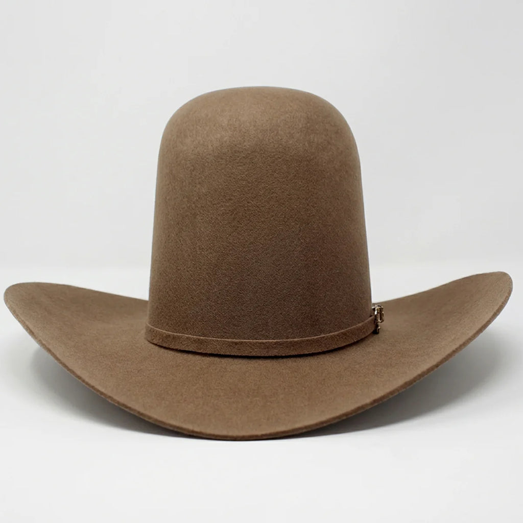 Tombstone 20X Open Crown Style Western Cowboy Fur Felt Hat - Oak Brown