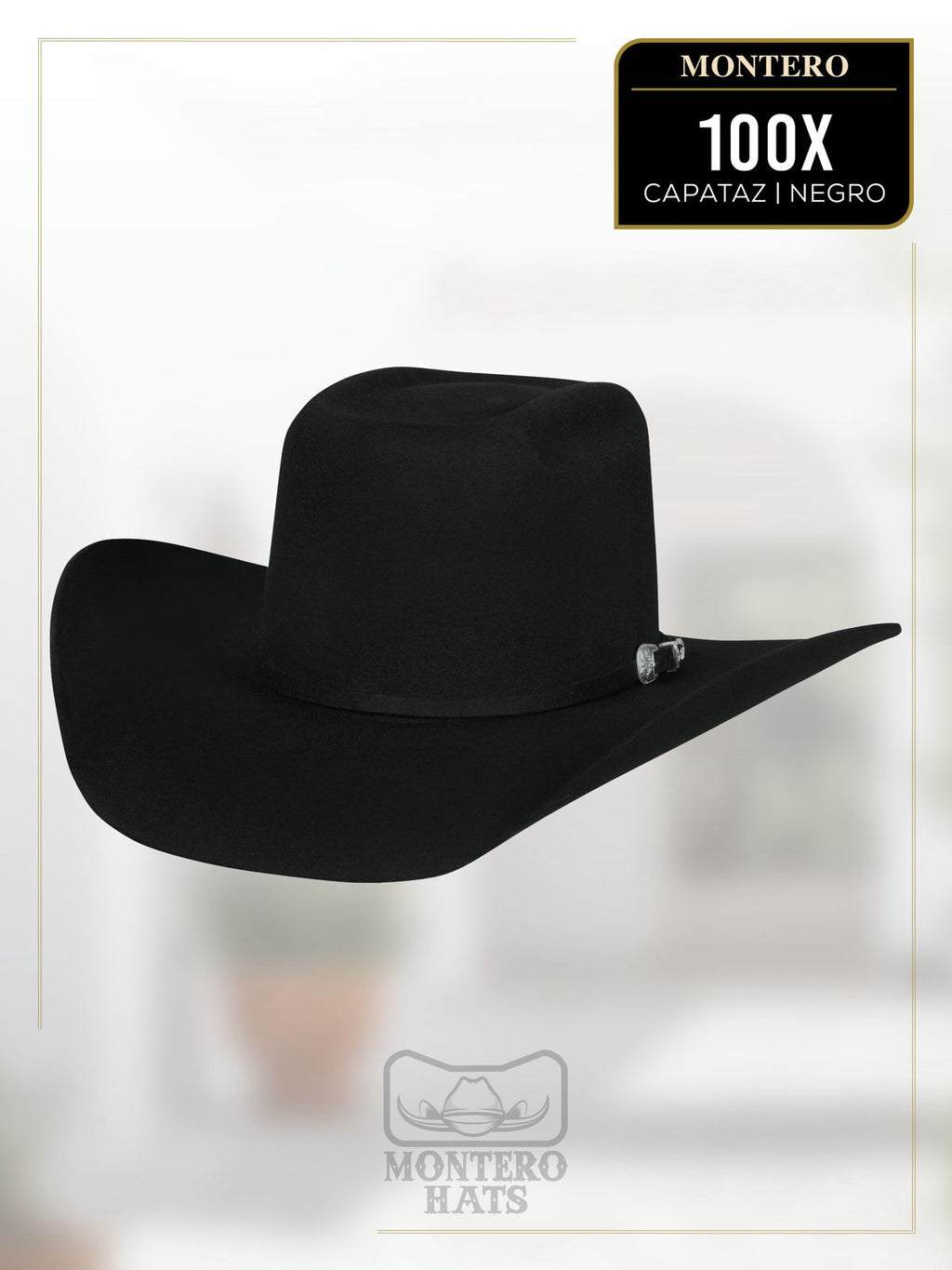 Texana Montero 100X Capataz Style Western Cowboy Fur Felt Hat - Black
