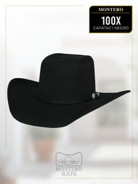 Texana Montero 100X Capataz Style Western Cowboy Fur Felt Hat - Black