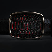 Python Snakeskin Print Western Belt with Removable Buckle - Black Cherry