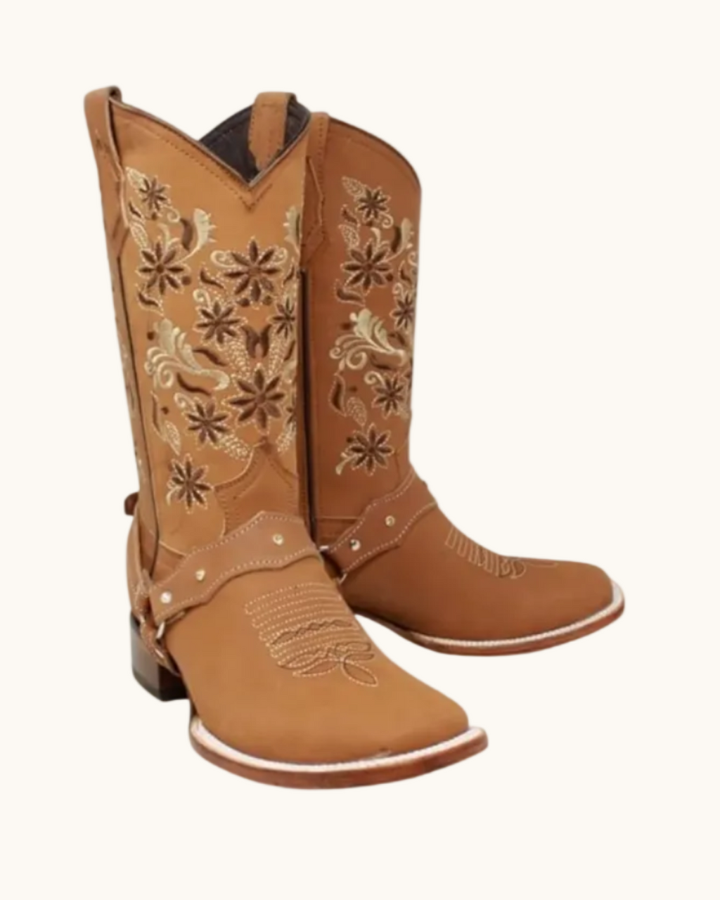 Women’s nubuck suede square toe western boots
