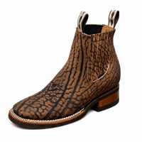 A&A Western Wear Men’s Bull Neck Leather Square Toe Ankle Boots – Honey - OriginalWestern.com