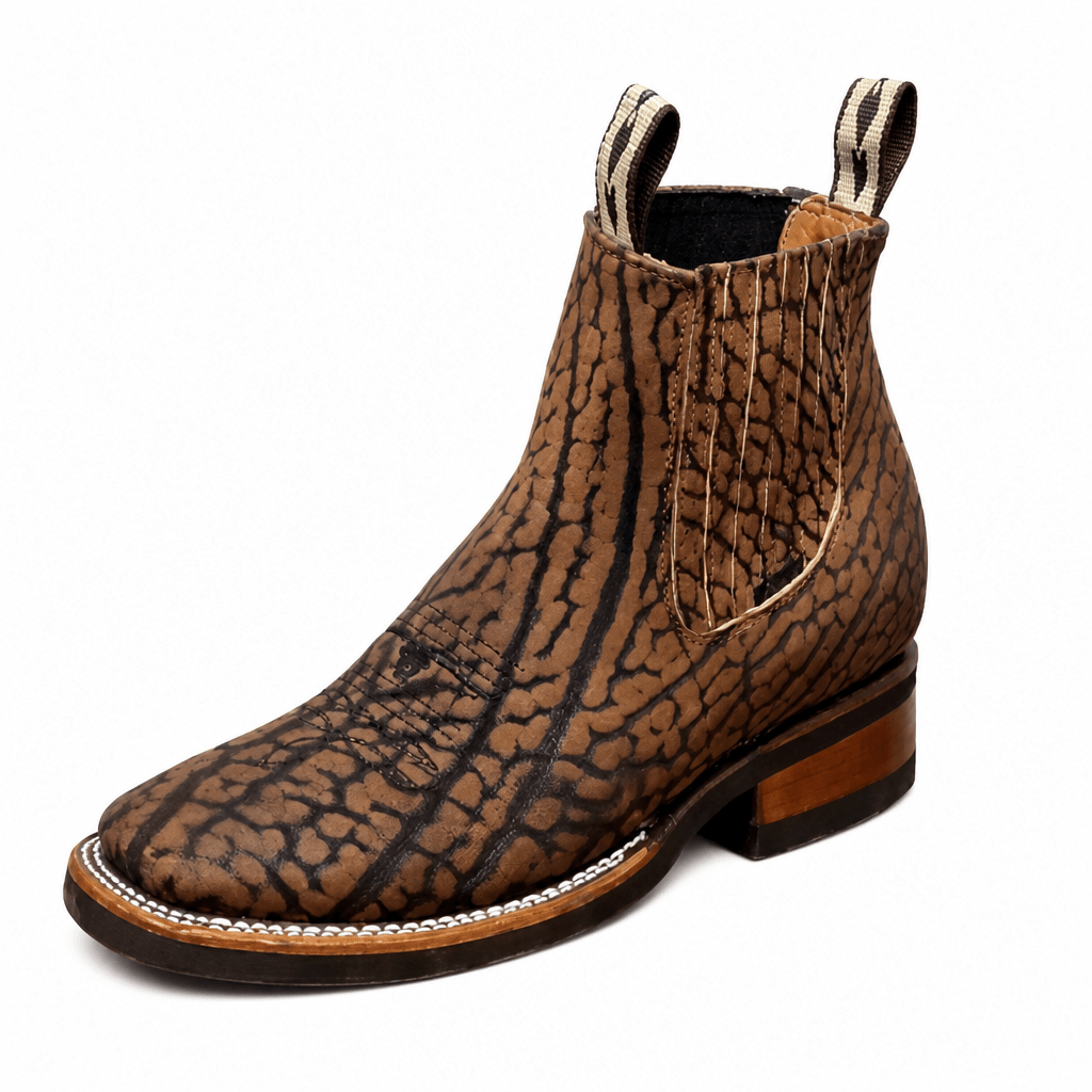 A&A Western Wear Men’s Bull Neck Leather Square Toe Ankle Boots – Honey - OriginalWestern.com