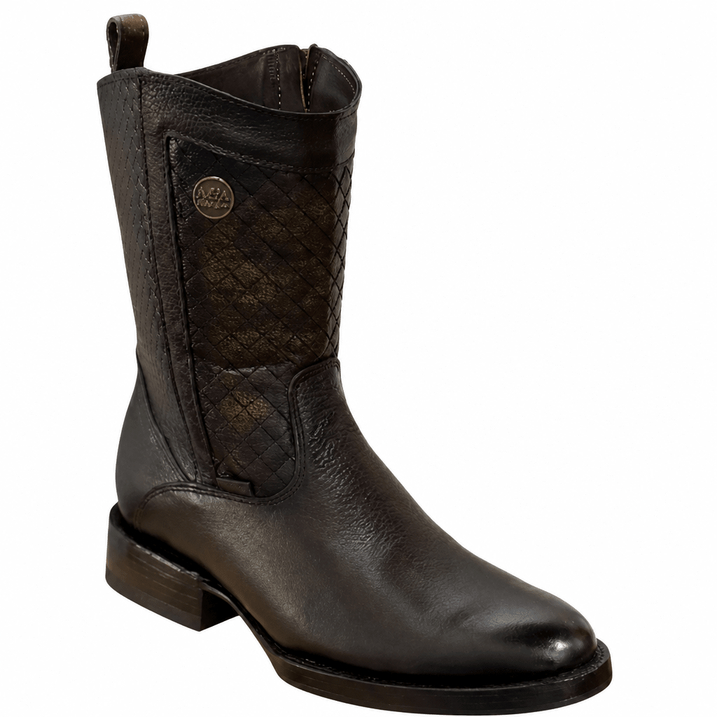 A&A Western Wear Men's Leather Chelsea Zip Oval toe Boots – Brown-Cafe - OriginalWestern.com