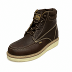 A&A Western Wear Men’s Leather Moc-Toe Lace-Up Work Boots – Brown - OriginalWestern.com