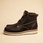 A&A Western Wear Men’s Leather Moc-Toe Lace-Up Work Boots – Brown - OriginalWestern.com