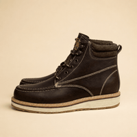 A&A Western Wear Men’s Leather Moc-Toe Lace-Up Work Boots – Brown - OriginalWestern.com