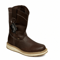 A&A Western Wear Men's Leather Round Toe Work Western Boots – Brown - OriginalWestern.com