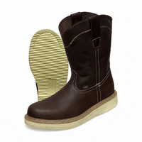 A&A Western Wear Men's Leather Round Toe Work Western Boots – Brown - OriginalWestern.com