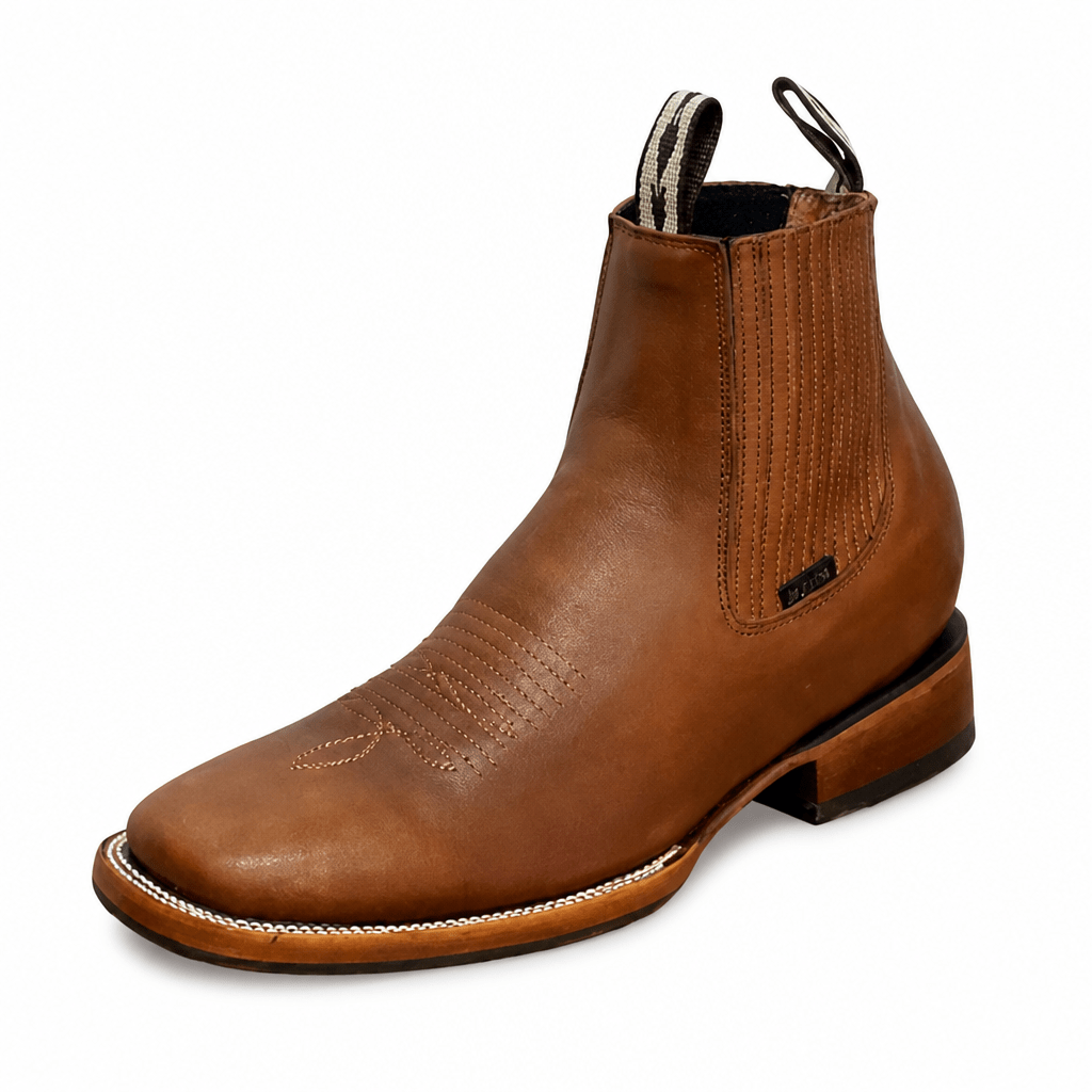 A&A Western Wear Men’s Leather Square Toe Ankle Boots – Honey - OriginalWestern.com