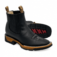 A&A Western Wear Men's Leather Square Toe Chelsea Work Boots – Black - OriginalWestern.com