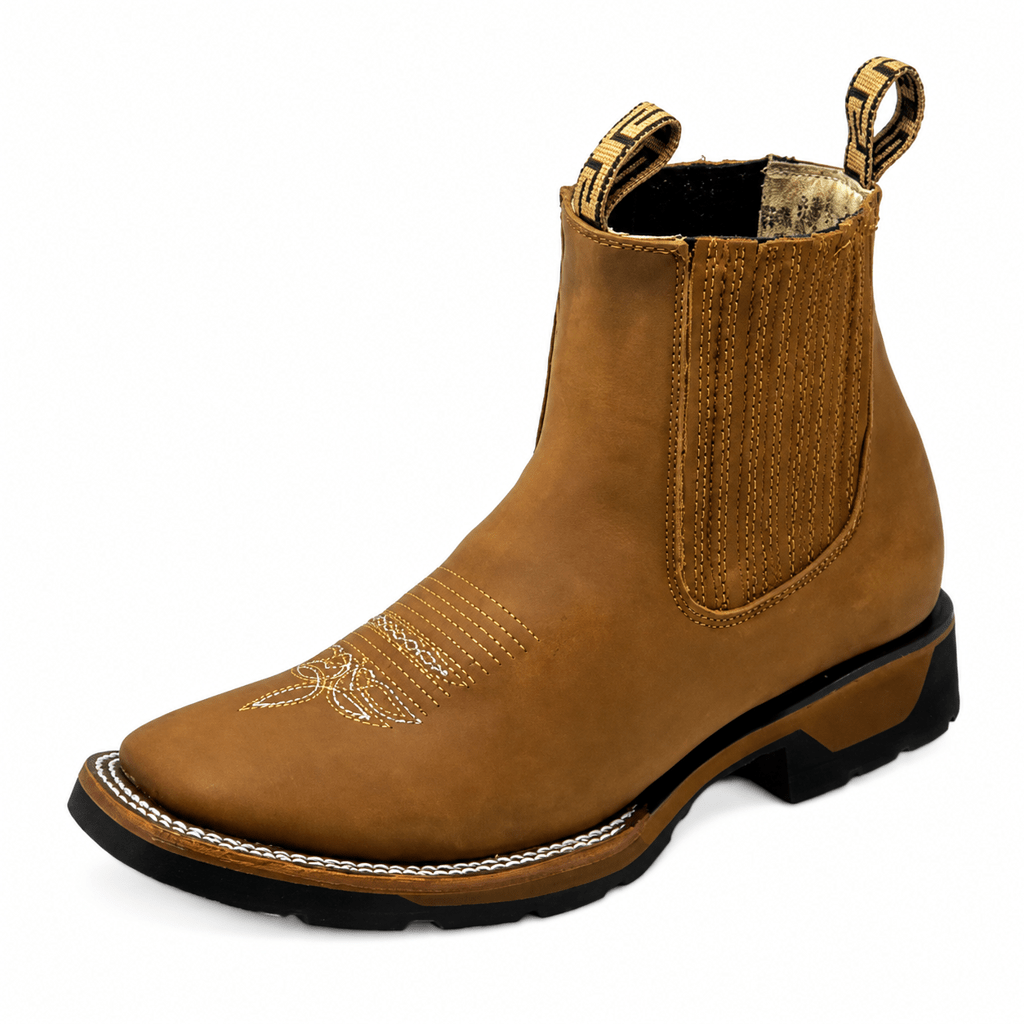 A&A Western Wear Men's Leather Square Toe Chelsea Work Boots – Tan - OriginalWestern.com