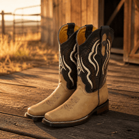 A&A Western Wear Men’s Leather Square Toe Western Boots – Tobacco - OriginalWestern.com