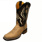 A&A Western Wear Men’s Leather Square Toe Western Boots – Tobacco - OriginalWestern.com
