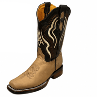 A&A Western Wear Men’s Leather Square Toe Western Boots – Tobacco - OriginalWestern.com