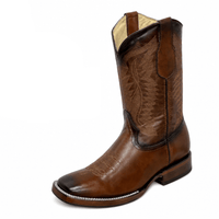 A&A Western Wear Men’s Leather Square Toe Western Boots – Tobacco - OriginalWestern.com
