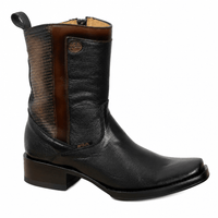 A&A Western Wear Men's Leather Zip Square Toe Boots – Black - OriginalWestern.com