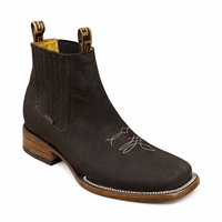A&A Western Wear Men’s Nubuck Square Toe Ankle Boots – Brown - OriginalWestern.com