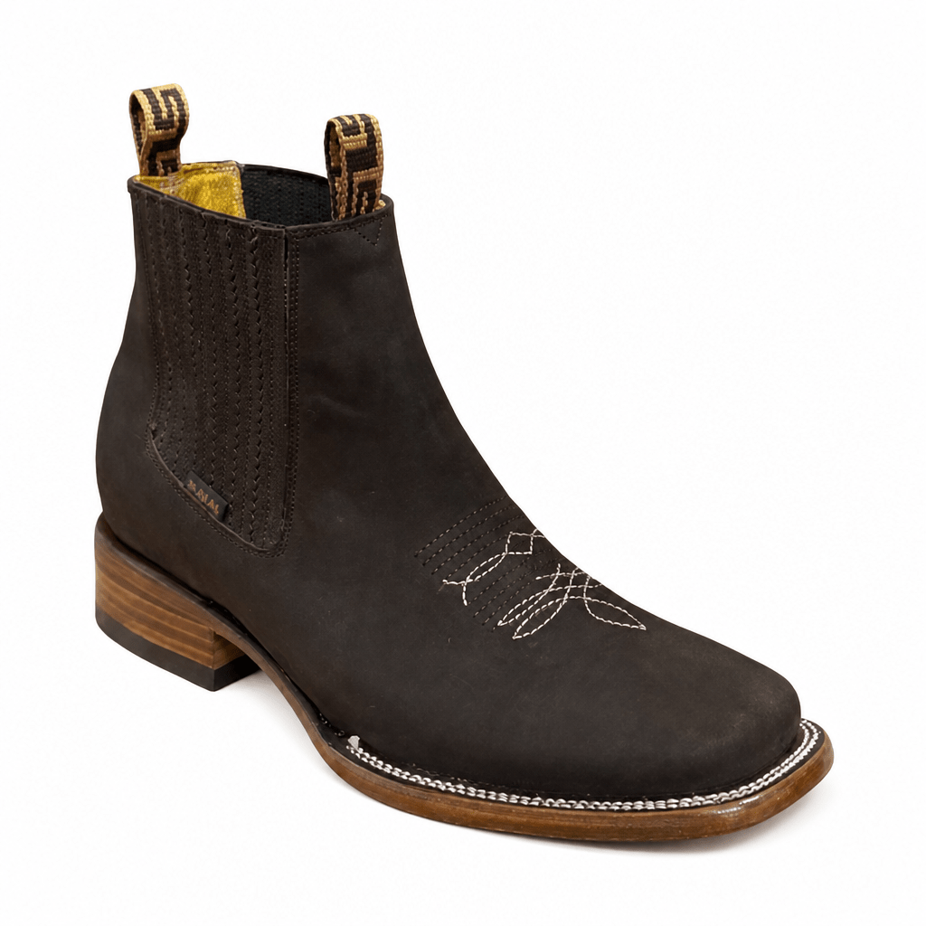 A&A Western Wear Men’s Nubuck Square Toe Ankle Boots – Brown - OriginalWestern.com