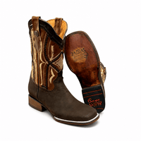 A&A Western Wear Men’s Nubuck Square Toe Western Boots – Brown - OriginalWestern.com