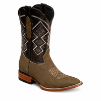 A&A Western Wear Men’s Nubuck Square Toe Western Boots – Hazelnut - OriginalWestern.com