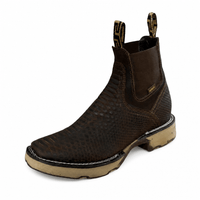 A&A Western Wear Men’s Python Print Square Toe Chelsea Work Boots – Brown - OriginalWestern.com